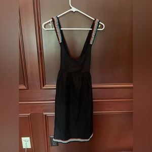 Solid and striped dress